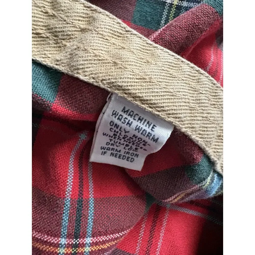 VTG Polo Ralph Lauren Button Shirt Adult Extra Large Red Blue Green Plaid Sz M